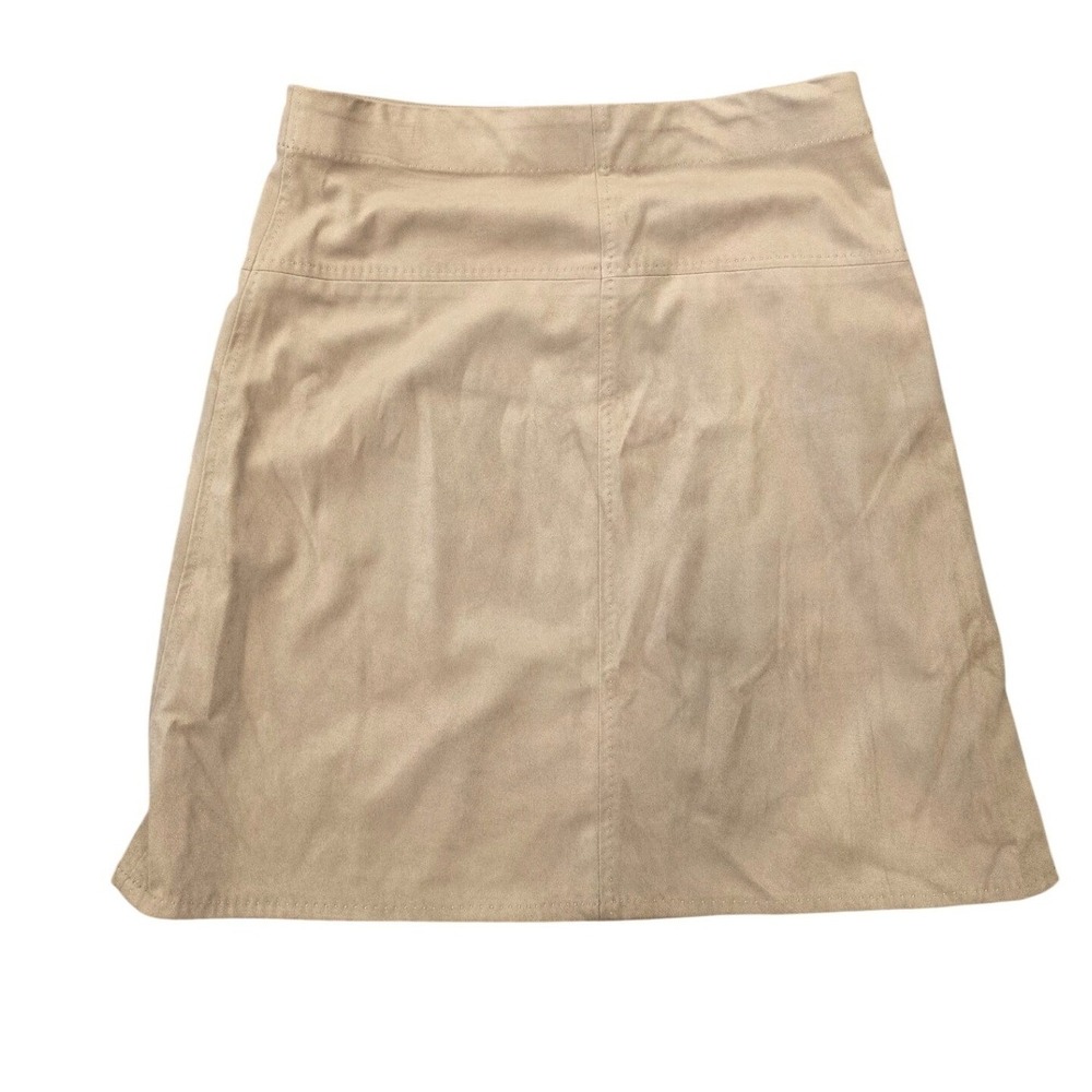 Max Studio Tan Beige Faux Suede High Waisted A-Line Mini Skirt Womens Size Small